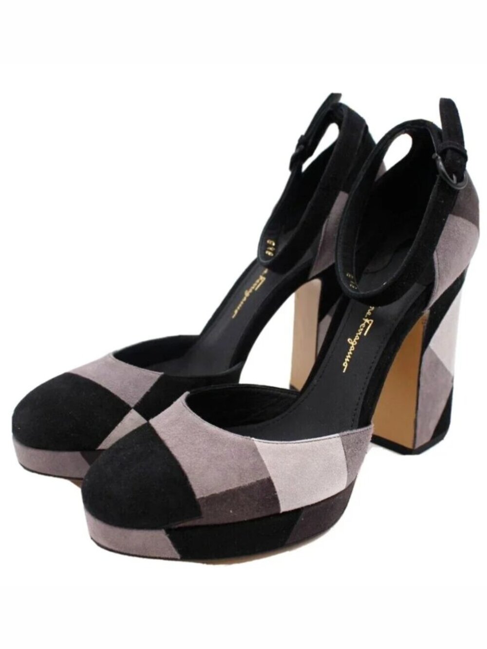 Salvatore Ferragamo 'Imperia' Colorblock Suede Pump Heels 8.5 B NIB $675 Shoes